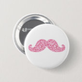GLITTERMUSTACHE VAN MEESTE PINK, AFGEDRUKT RONDE BUTTON 5,7 CM (Voorkant /achterkant)