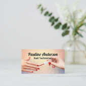 Glitterovervloeiachtergrond | Manicure nagellak Klantenkaartje (Staand voorkant)