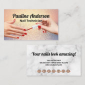 Glitterovervloeiachtergrond | Manicure nagellak Klantenkaartje (Voorkant / Achterkant)