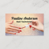 Glitterovervloeiachtergrond | Manicure nagellak Klantenkaartje (Voorkant)