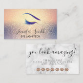 Glitterovervloeiachtergrond | wimper klantenkaartje (Voorkant / Achterkant)