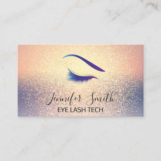 Glitterovervloeiachtergrond | wimper klantenkaartje (Voorkant)