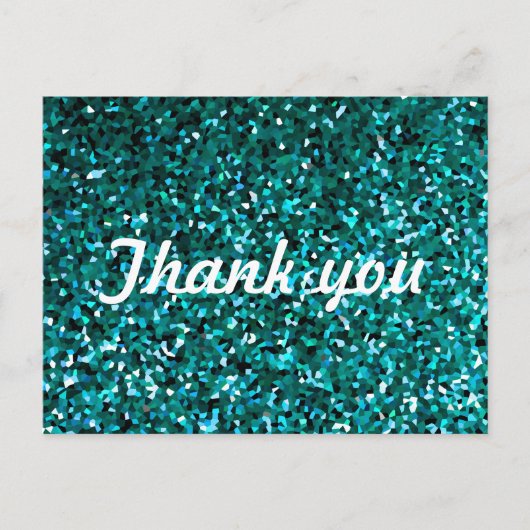 Glitterpatronen Dank je wel Blauwe Glitterende Sch Briefkaart (Voorkant)