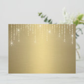 Glitterpatroon blanco uitnodiging (Staand voorkant)