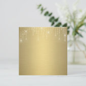 Glitterpatroon blanco uitnodiging (Staand voorkant)