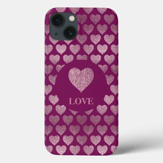 Glitterpatroon LOVE HART Case-Mate iPhone Case (Achterkant)