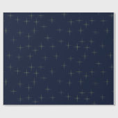 Glitterpatroon op marineblauw cadeaupapier (Vlak)