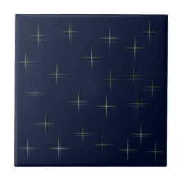 Glitterpatroon op marineblauw tegeltje