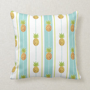 Glitterpatroon Tropische Ananas & Strepen Kussen