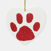 Glitterpawprint op maat keramisch ornament (Achterkant)