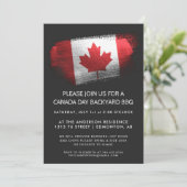 Glitterpenseelstreek Canada Day BBQ-uitnodiging (Staand voorkant)