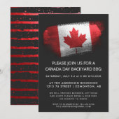 Glitterpenseelstreek Canada Day BBQ-uitnodiging (Voorkant / Achterkant)