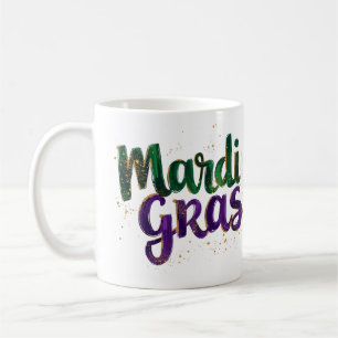 Glitterpenseelstreek Mardi Gras Koffiemok