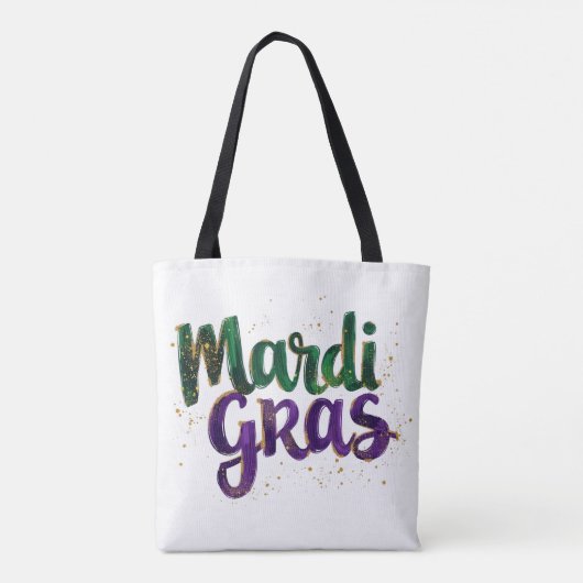Glitterpenseelstreek Mardi Gras Tote Bag (Achterkant)