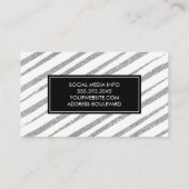 Glitterpenselen met striped lijnen visitekaartje (Achterkant)