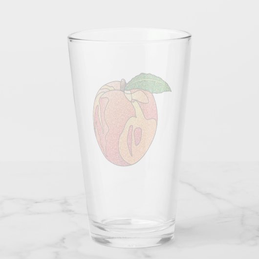 glitterperzik glas (Achterkant)