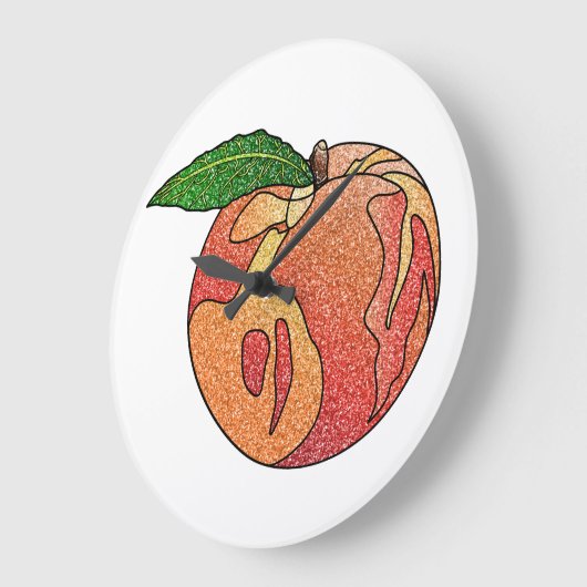 glitterperzik grote klok (Hoek)