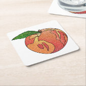 glitterperzik kartonnen onderzetters (Schuin)