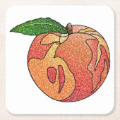 glitterperzik kartonnen onderzetters (Voorkant)