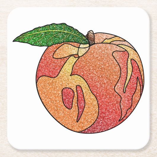 glitterperzik kartonnen onderzetters (Voorkant)