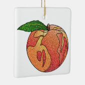 glitterperzik keramisch ornament (Rechts)
