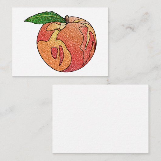 glitterperzik notitiekaartje (Voorkant / Achterkant)