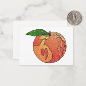 glitterperzik notitiekaartje (Voorkant / Achterkant in situ)