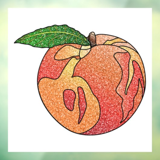 glitterperzik raamsticker (Vel 3)