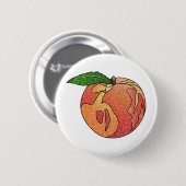 glitterperzik ronde button 5,7 cm (Voorkant /achterkant)