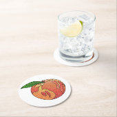 glitterperzik ronde kartonnen onderzetter (Insitu)