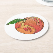 glitterperzik ronde kartonnen onderzetter (Gebogen)