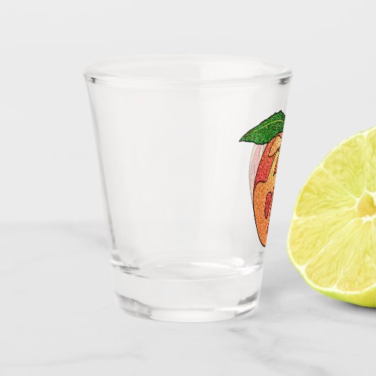 glitterperzik shot glas (Links)