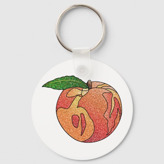 glitterperzik sleutelhanger (Voorkant)