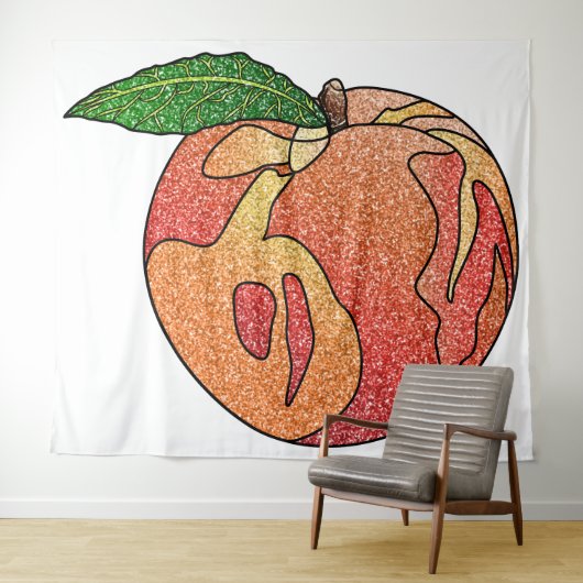 glitterperzik wandkleed (In Situ (horizontaal))