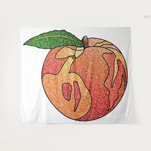 glitterperzik wandkleed (Voorkant (horizontaal))