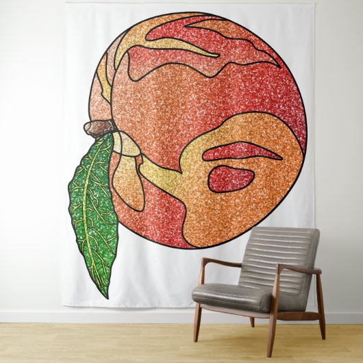 glitterperzik wandkleed (In situ)