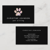 Glitterpootafdruk logo visitekaartje (Voorkant / Achterkant)