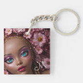 Glitterpop Glitter en Bloemen Pop Sleutelhanger (Achterkant)