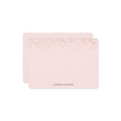Glitterrand, Roze Gepersonaliseerd Notitiekaartje (Voorkant / Achterkant in situ)