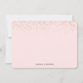Glitterrand, Roze Roze Persoonlijke Notitiekaart Notitiekaartje (Voorkant)