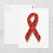 glitterrode lint briefkaart (Voorkant / Achterkant)