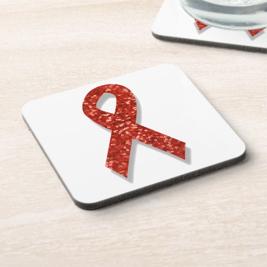 glitterrode lint drankjes onderzetter (Linkerzijde)