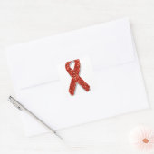 glitterrode lint vierkante sticker (Envelop)