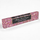 Glitterroze elegantie naambordje