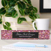 Glitterroze elegantie naambordje
