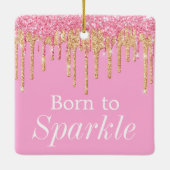 Glitterroze en goudborst op spaarpjes keramisch ornament (Achterkant)