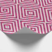 Glitterroze en goudlijnse design cadeaupapier (Hoek)