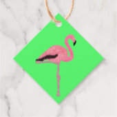 Glitterroze flamingo bedankjes labels (Voorkant)