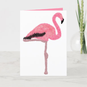 Glitterroze flamingo feestdagen kaart