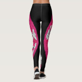 Glitterroze kerstkrans leggings (Achterkant)